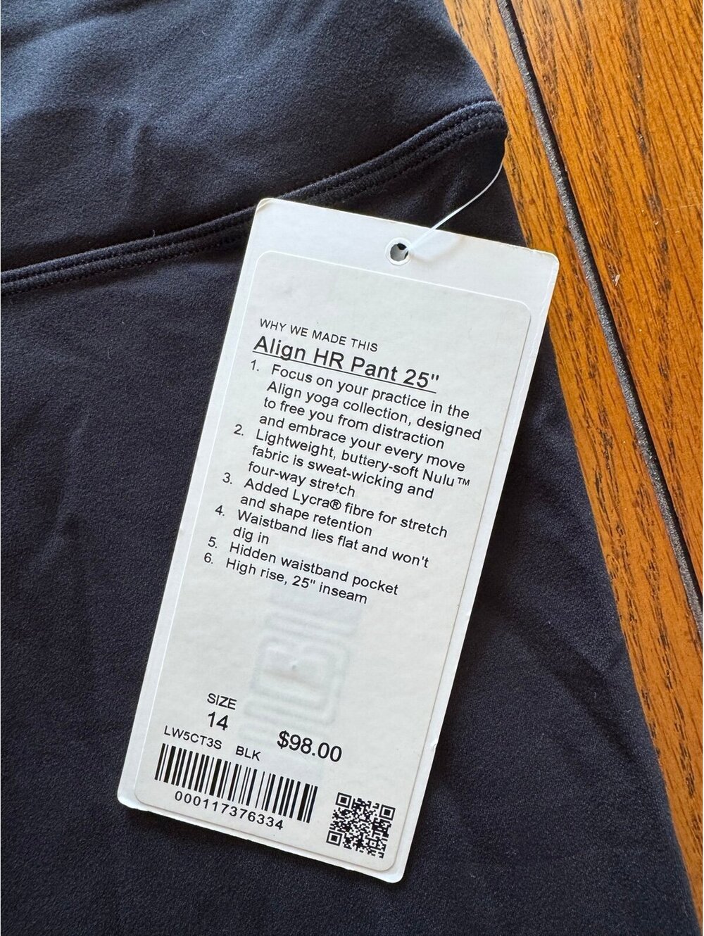 Lululemon Align High Rise 25” Black Size 14 NWT - Picture 4 of 7